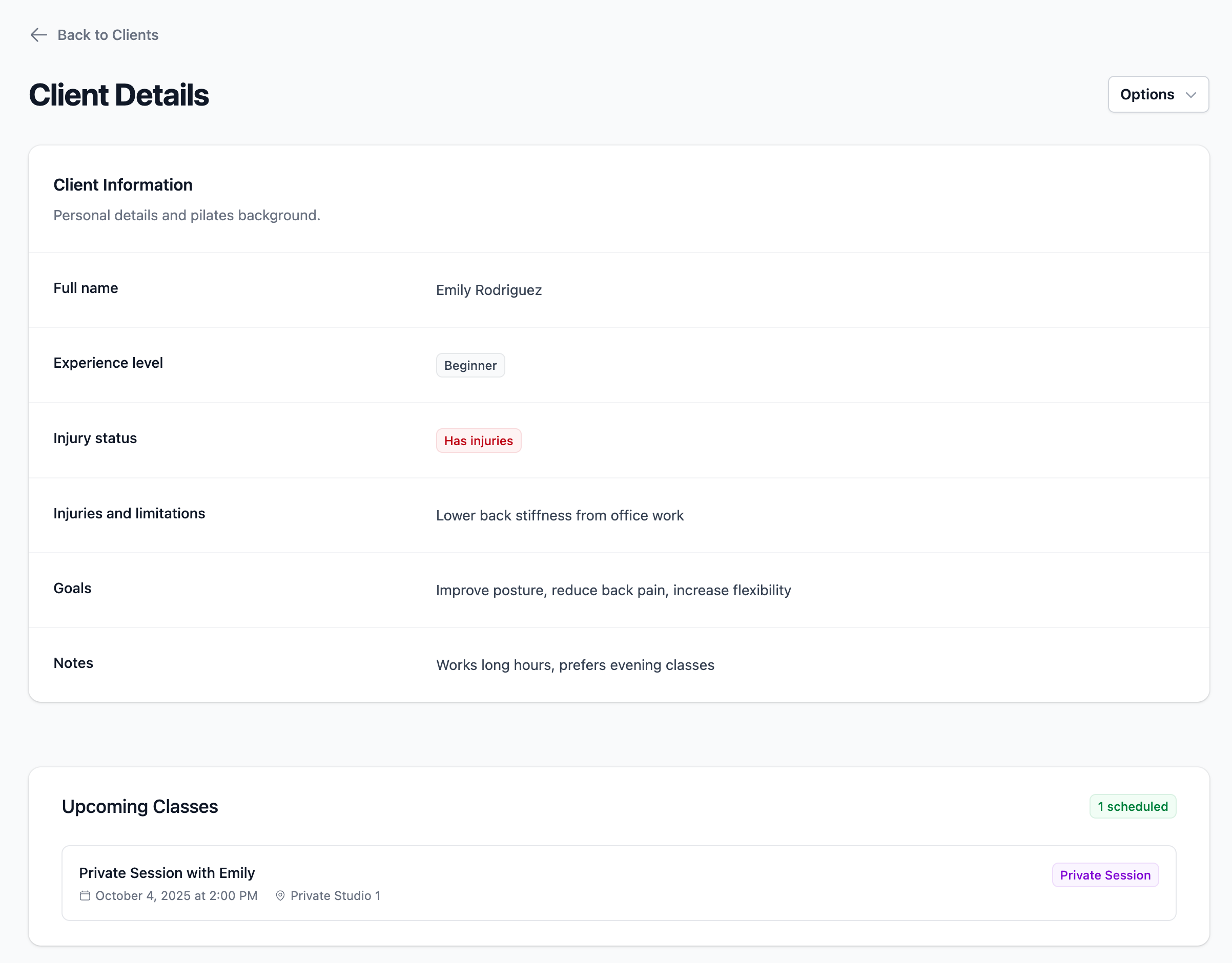 Screenshot of the HappyBridges class planning interface