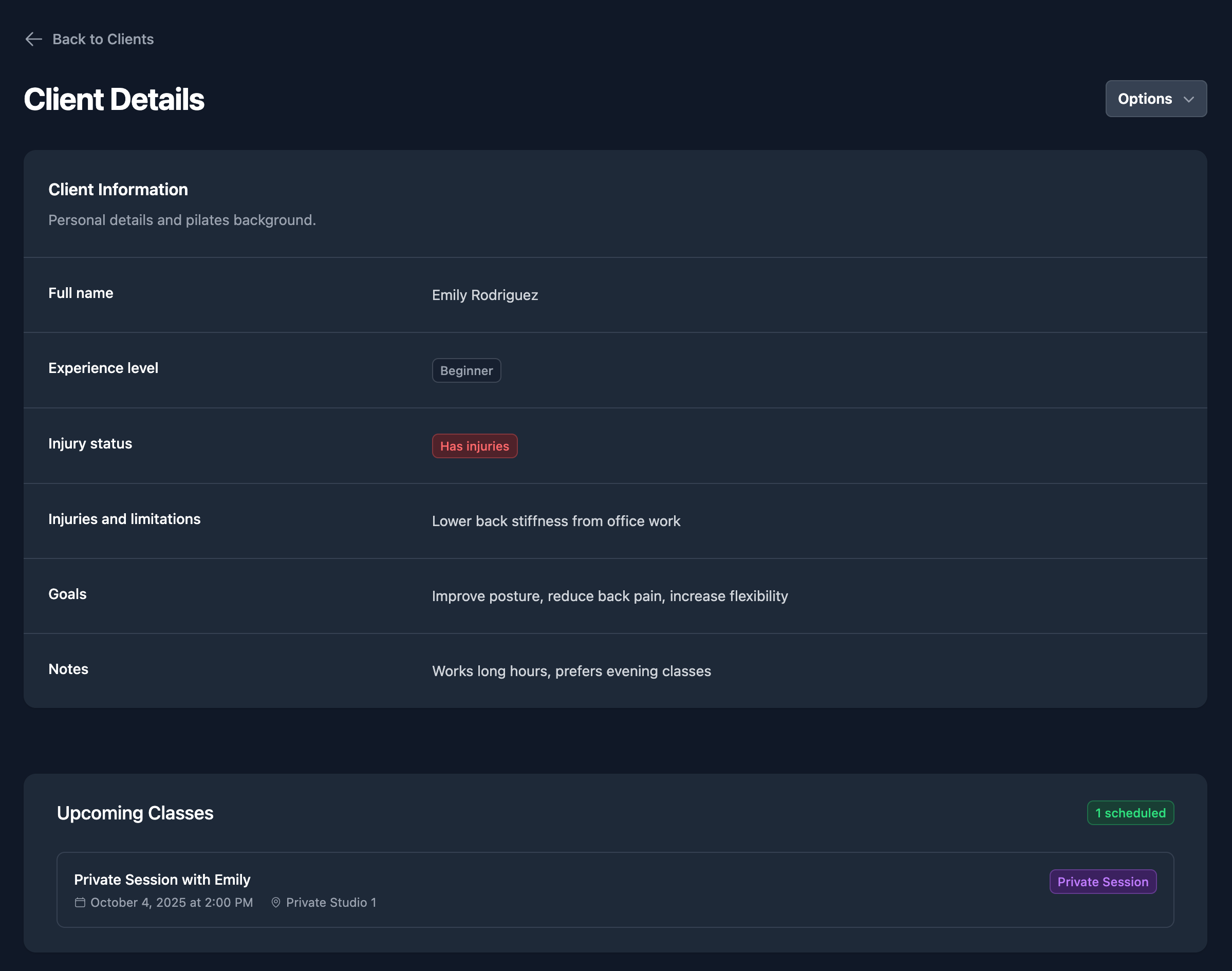 Screenshot of the HappyBridges class planning interface